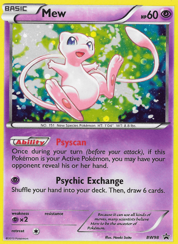 Mew, card BW98 from BW Black Star Promos