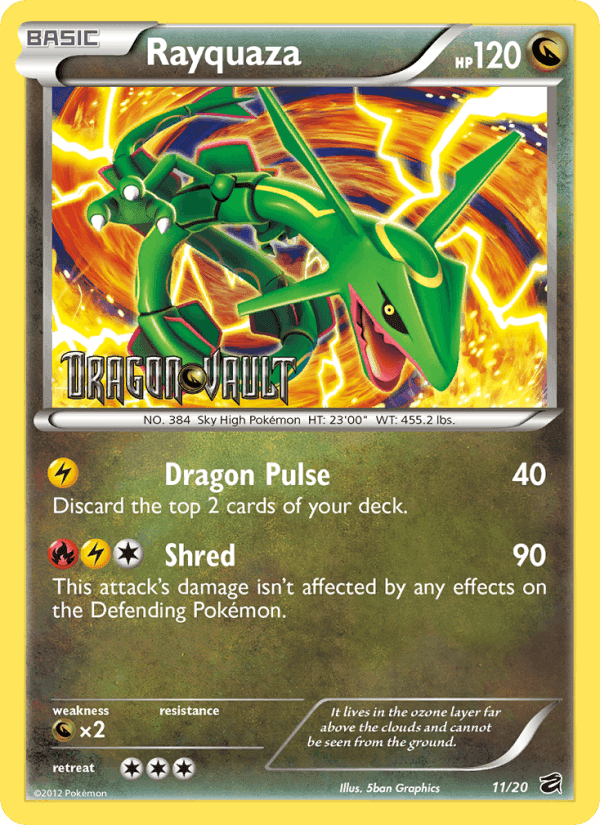 Rayquaza, carta 11 di Tesoro dei Draghi