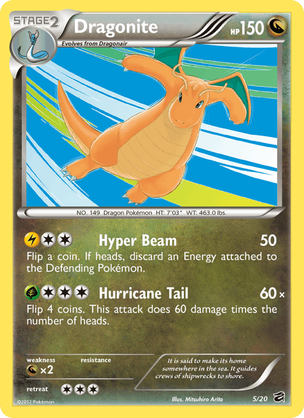Dragonite, carta 5 di Tesoro dei Draghi