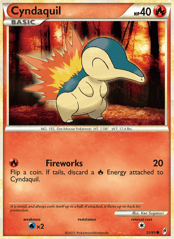 Cyndaquil, carta 55 di Richiamo delle Leggende