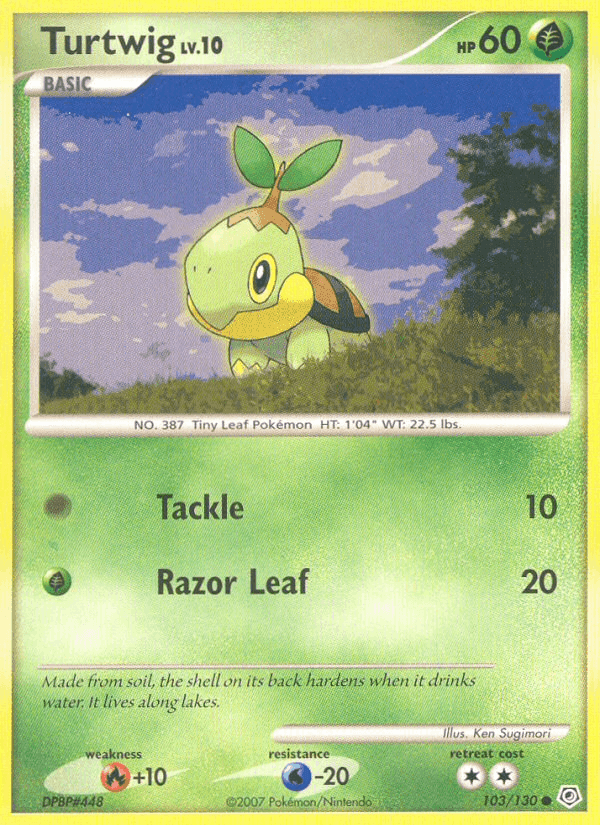 Turtwig, card 103 from Diamond & Pearl