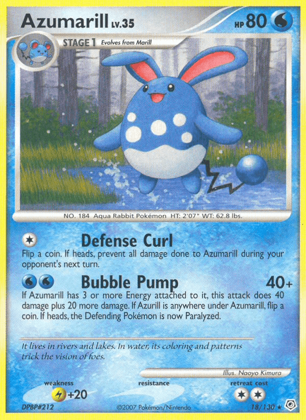 Azumarill, card 18 from Diamond & Pearl