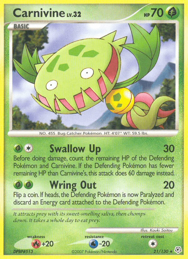 Carnivine, carta 21 de Diamante & Perla