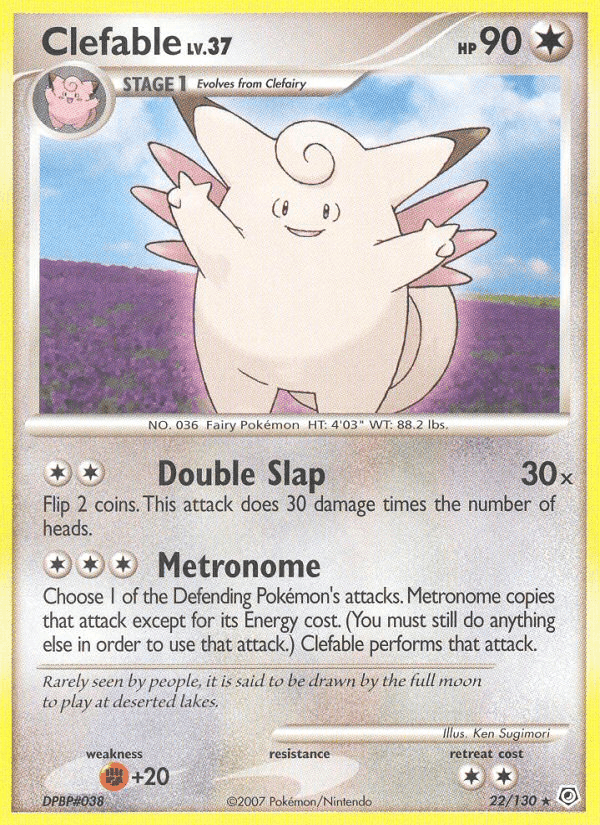 Clefable, card 22 from Diamond & Pearl