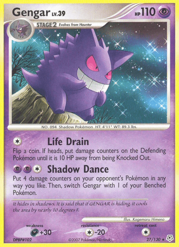 Gengar, card 27 from Diamond & Pearl