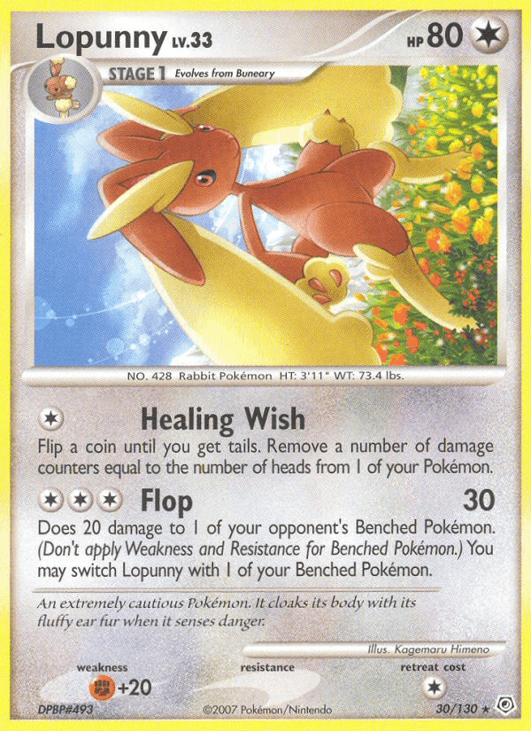 Lopunny, card 30 from Diamond & Pearl