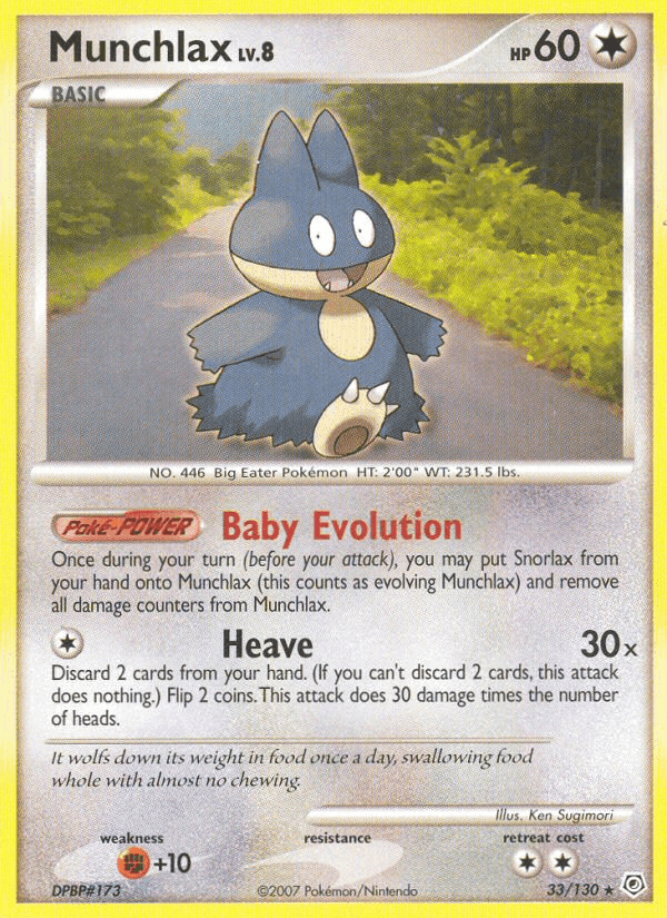Munchlax, card 33 from Diamond & Pearl