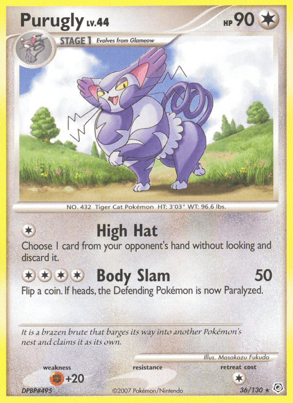 Purugly, card 36 from Diamond & Pearl