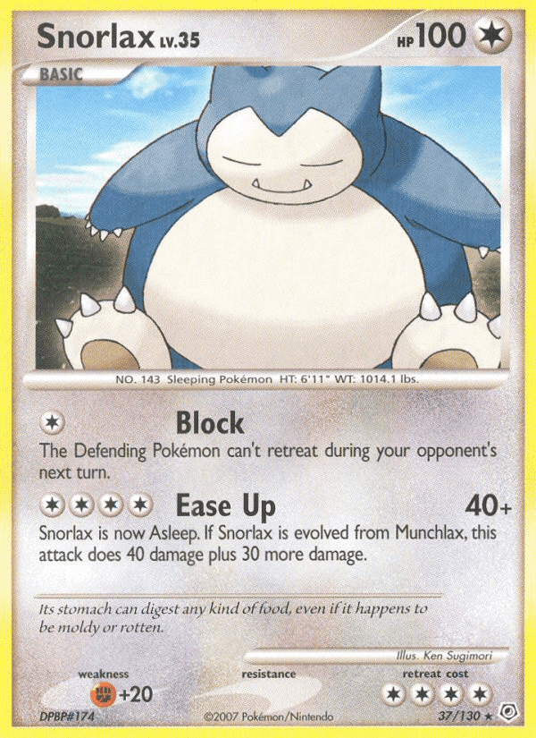 Snorlax, card 37 from Diamond & Pearl