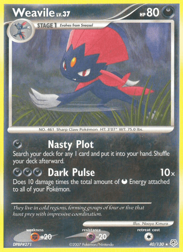 Weavile, card 40 from Diamond & Pearl