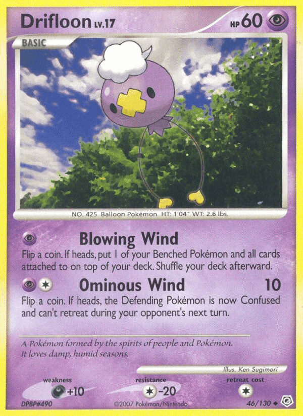 Drifloon, card 46 from Diamond & Pearl