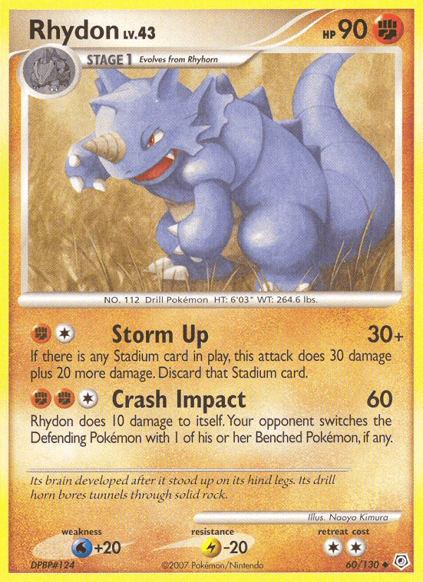 Rhydon, card 60 from Diamond & Pearl