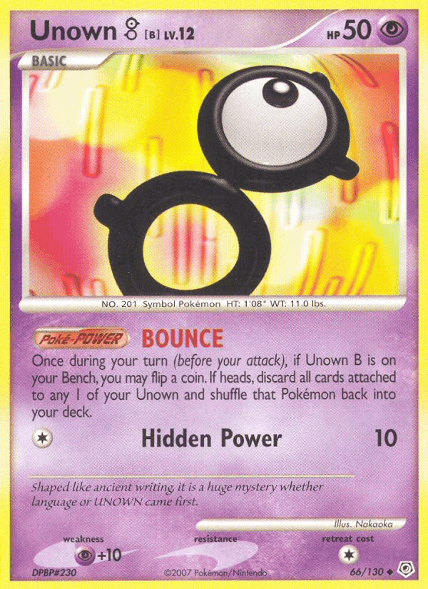 Unown B, card 66 from Diamond & Pearl
