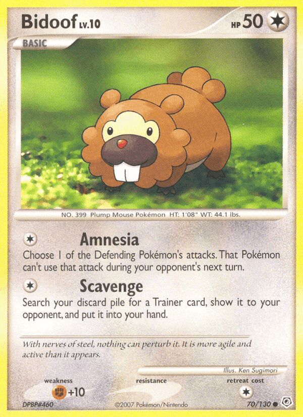 Bidoof, card 70 from Diamond & Pearl