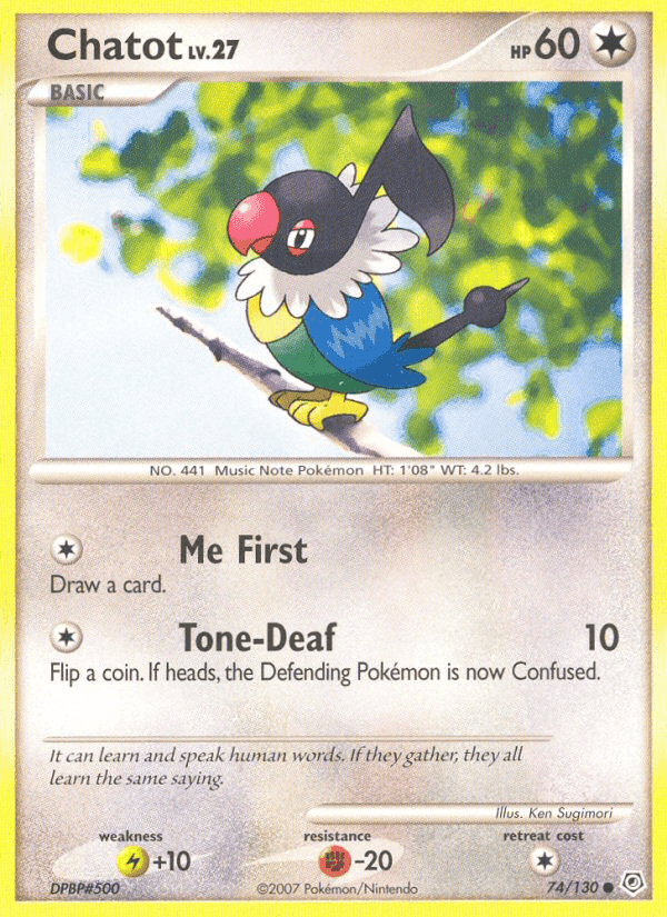 Chatot, card 74 from Diamond & Pearl