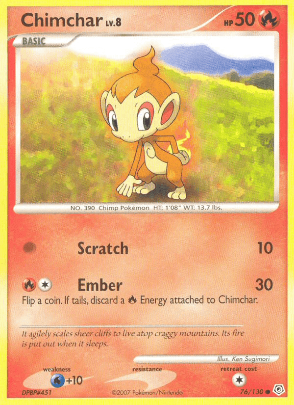 Chimchar, card 76 from Diamond & Pearl