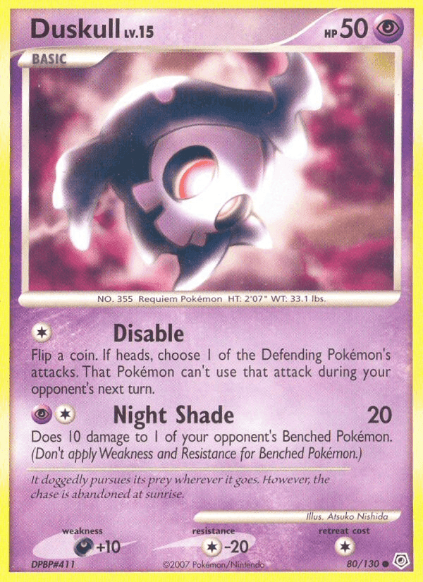 Duskull, card 80 from Diamond & Pearl