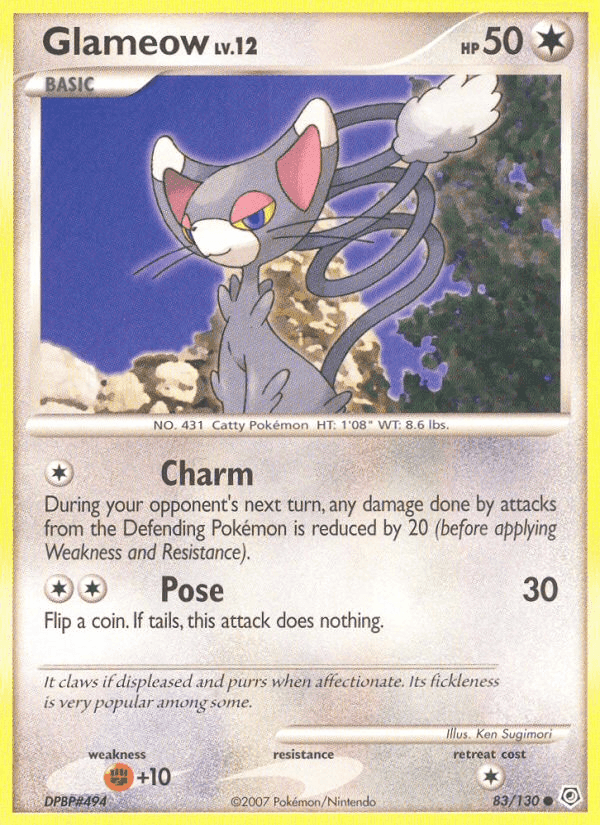 Glameow, card 83 from Diamond & Pearl