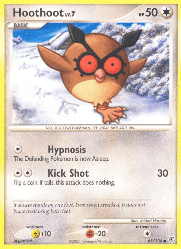Hoothoot, card 85 from Diamond & Pearl
