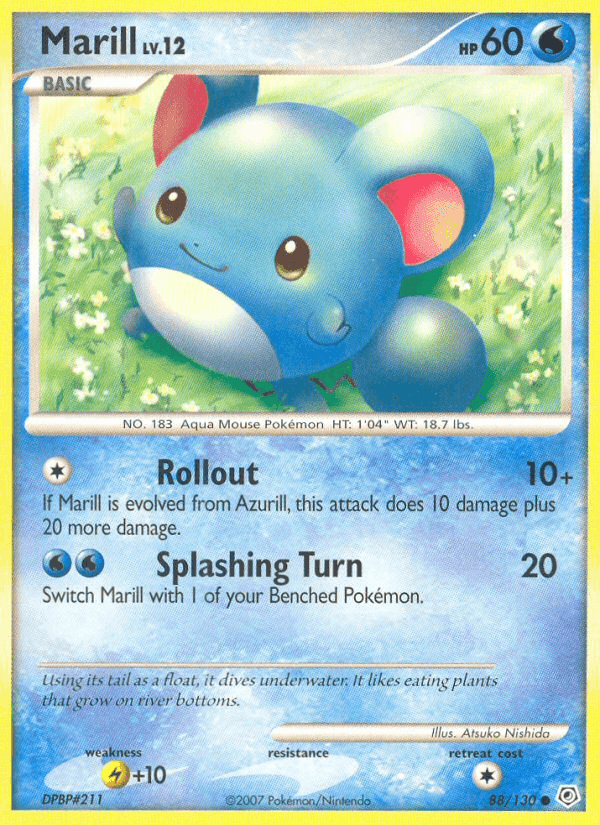 Marill, card 88 from Diamond & Pearl