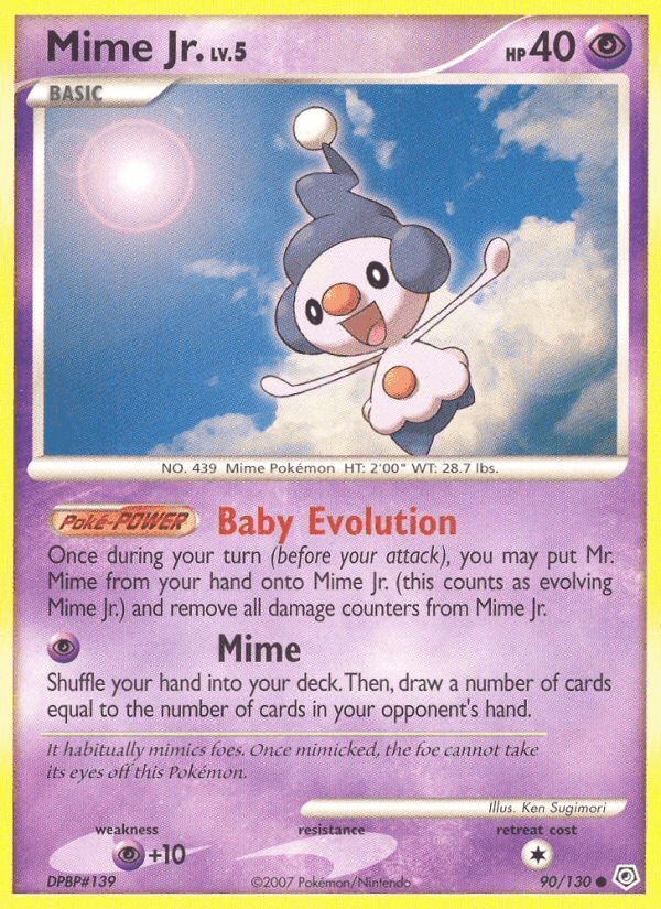 Mime Jr., card 90 from Diamond & Pearl