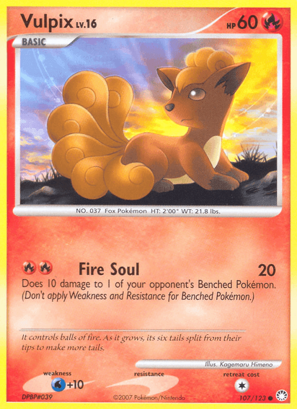 Vulpix, card 107 from Mysterious Treasures