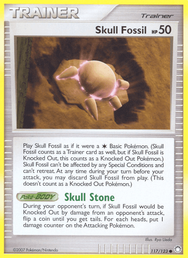 Skull Fossil, card 117 from Mysterious Treasures