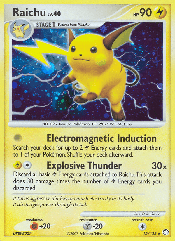 Raichu, carta 15 de Tesoros Misteriosos