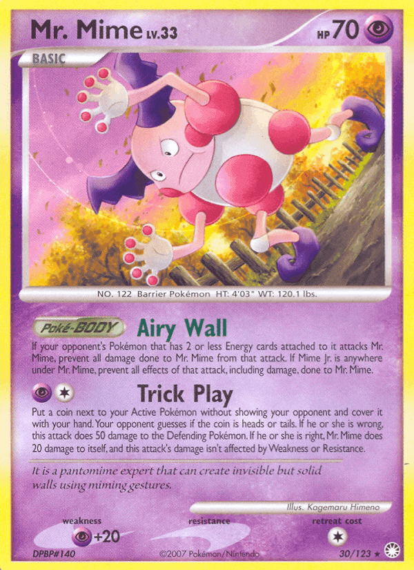 Mr. Mime, carta 30 de Tesoros Misteriosos