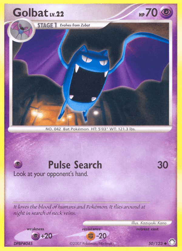 Golbat, carta 50 di Tesori Misteriosi