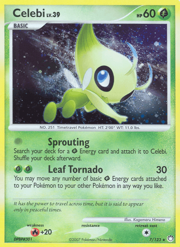 Celebi, carta 7 de Tesoros Misteriosos