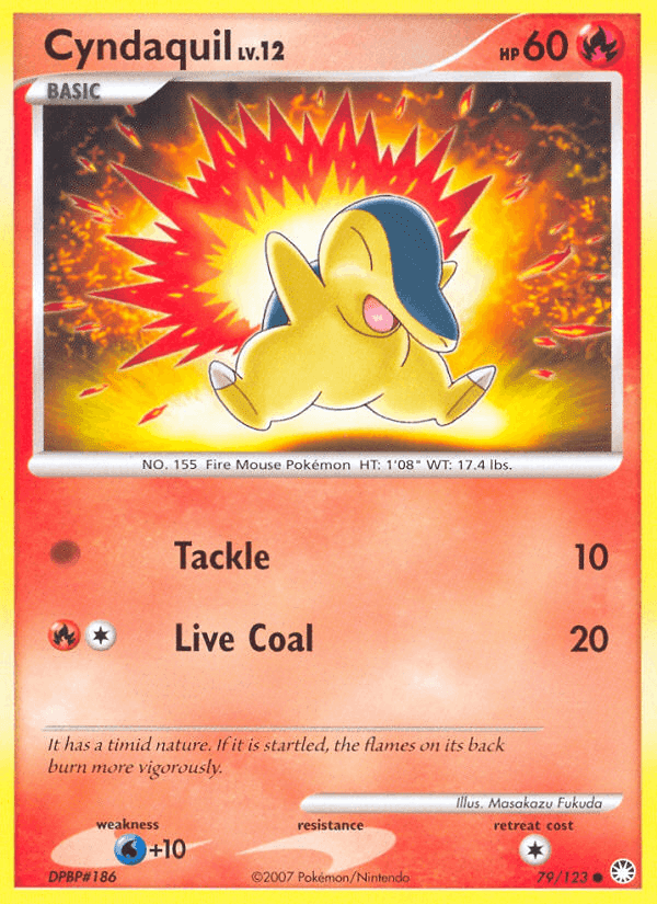 Cyndaquil, card 79 from Mysterious Treasures