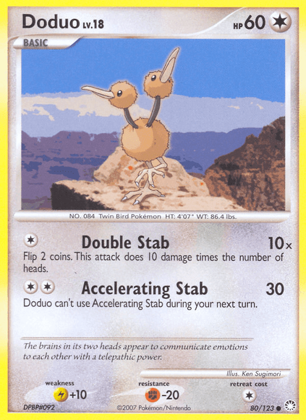 Doduo, card 80 from Mysterious Treasures