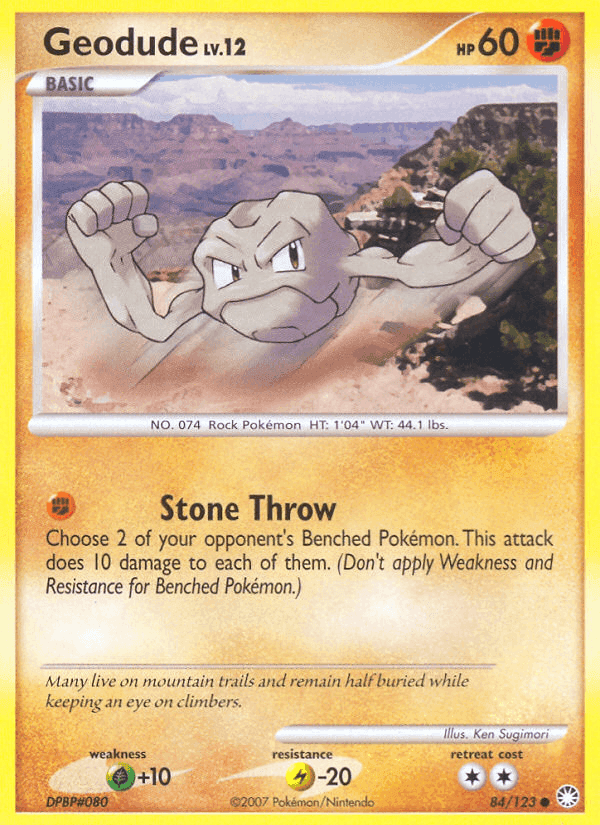 Geodude, card 84 from Mysterious Treasures
