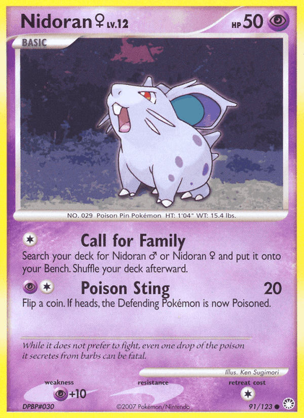 Nidoran♀, card 91 from Mysterious Treasures