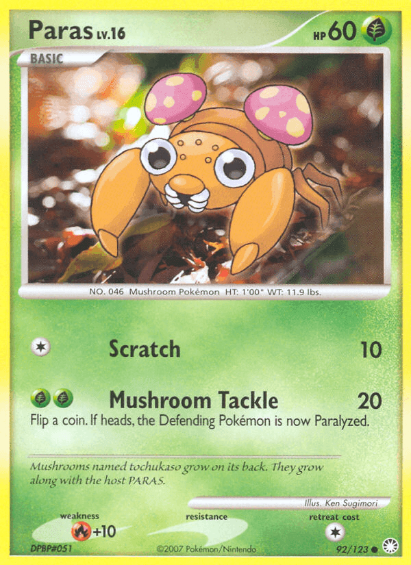 Paras, card 92 from Mysterious Treasures