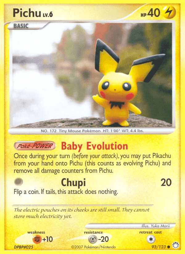 Pichu, card 93 from Mysterious Treasures