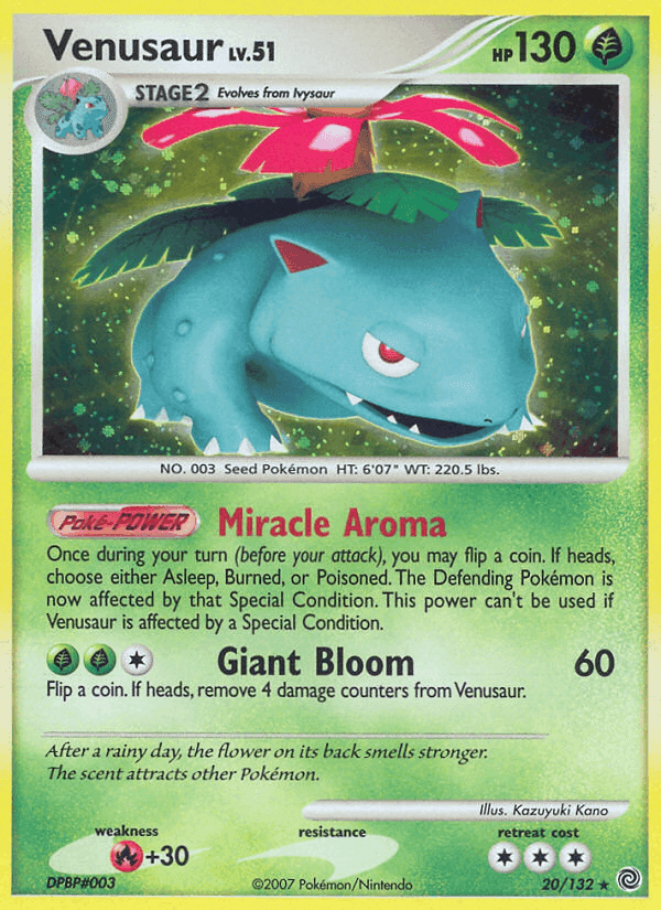 Venusaur, carta 20 di Prodigi Segreti