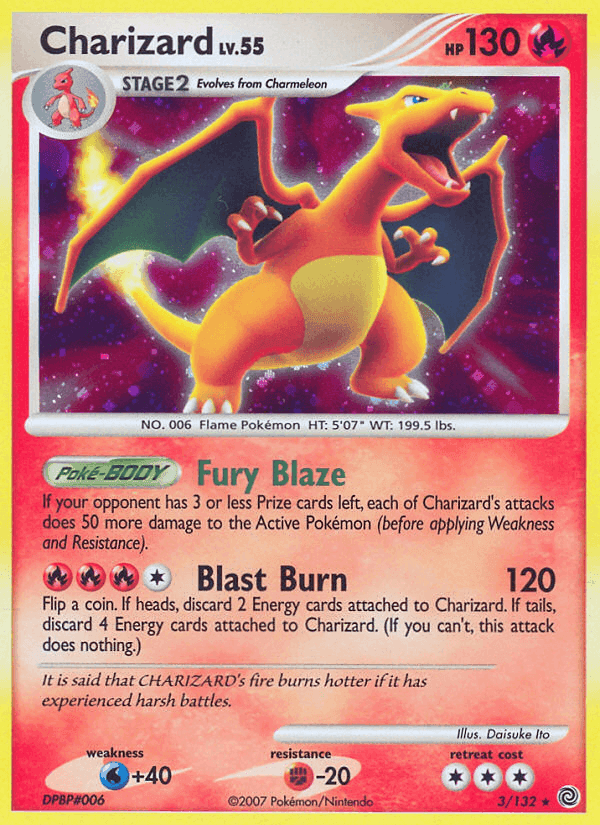 Charizard, carta 3 di Prodigi Segreti