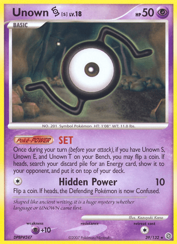 Unown S, carta 39 di Prodigi Segreti