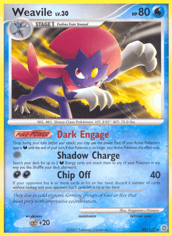 Weavile, carta 40 di Prodigi Segreti