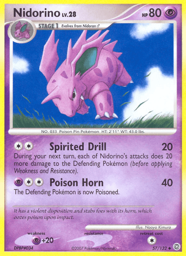 Nidorino, carta 57 di Prodigi Segreti