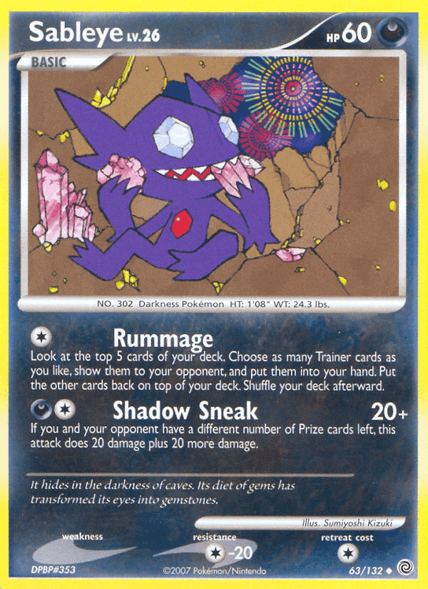 Sableye, card 63 from Secret Wonders