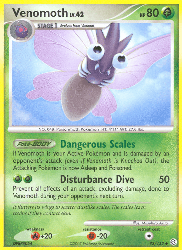 Venomoth, card 73 from Secret Wonders