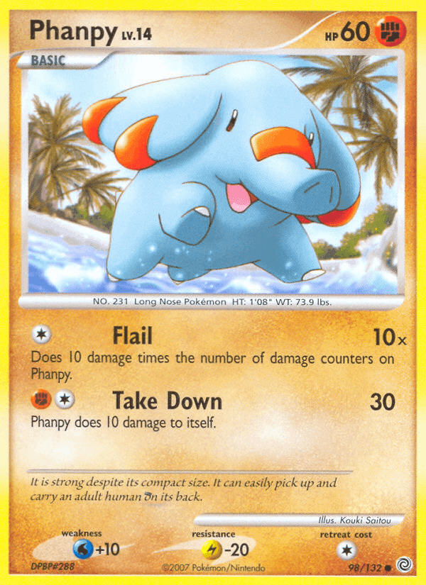 Phanpy, card 98 from Secret Wonders