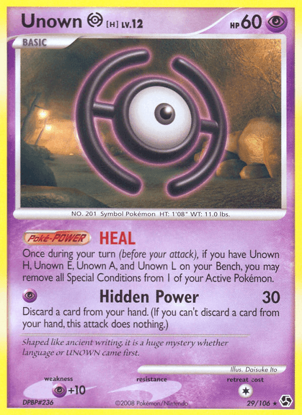 Unown H, carta 29 di Incontri Leggendari