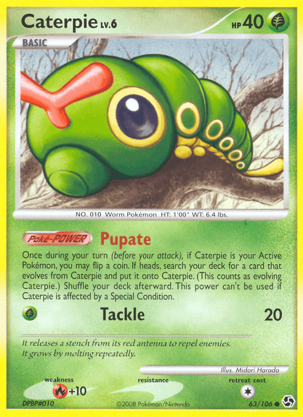 Caterpie, card 63 from Great Encounters