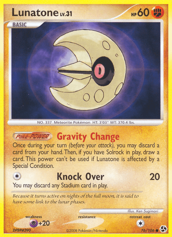 Lunatone, card 76 from Great Encounters