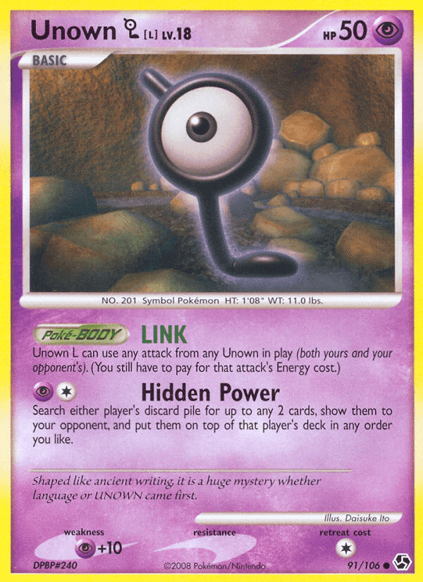 Unown L, card 91 from Great Encounters
