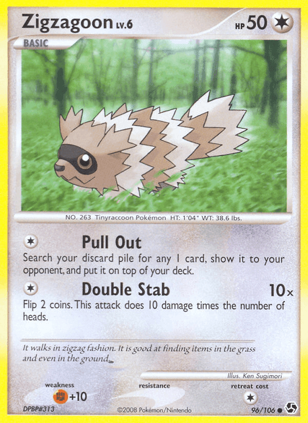 Zigzagoon, carta 96 de Grandes Encuentros